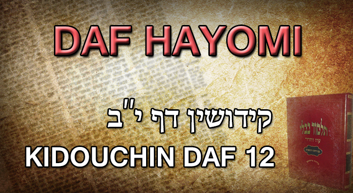 daf hayomi kidouchin 12